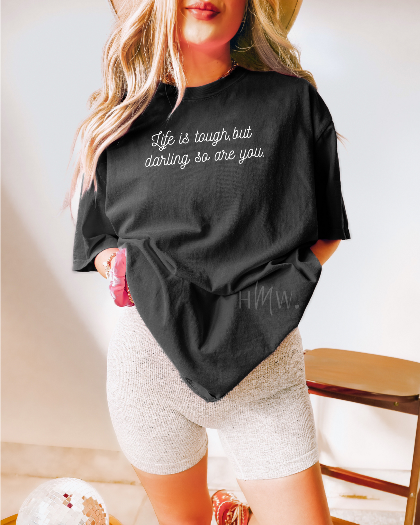 Life is tough, but darling so are you  - Unisex Adult Tee - Black